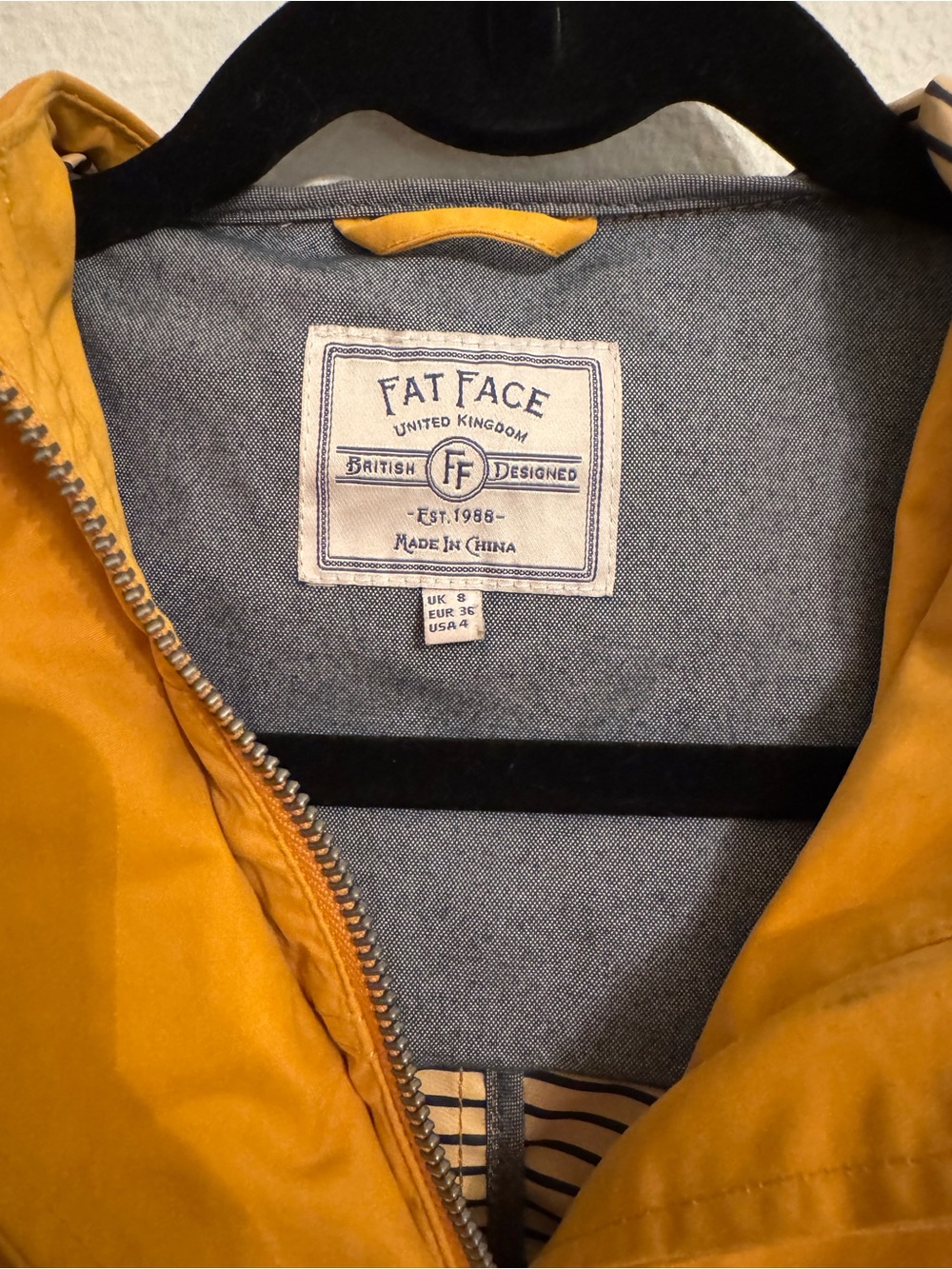 Fat Face Mustard Hooded Trench Coat - Picture 3 of 4